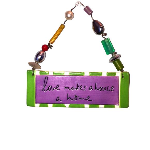 Sandra Magsamen Colorful Ceramic Home Decor Sign Beaded Hanger - Picture 6 of 6